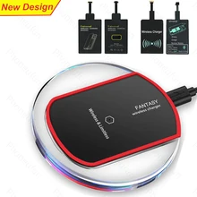 Модернизированное Беспроводное зарядное устройство Qi или с микро-usb зарядным приемником для Galaxy S7 edge S6 J5 J3 J7 мобильный сотовый телефон