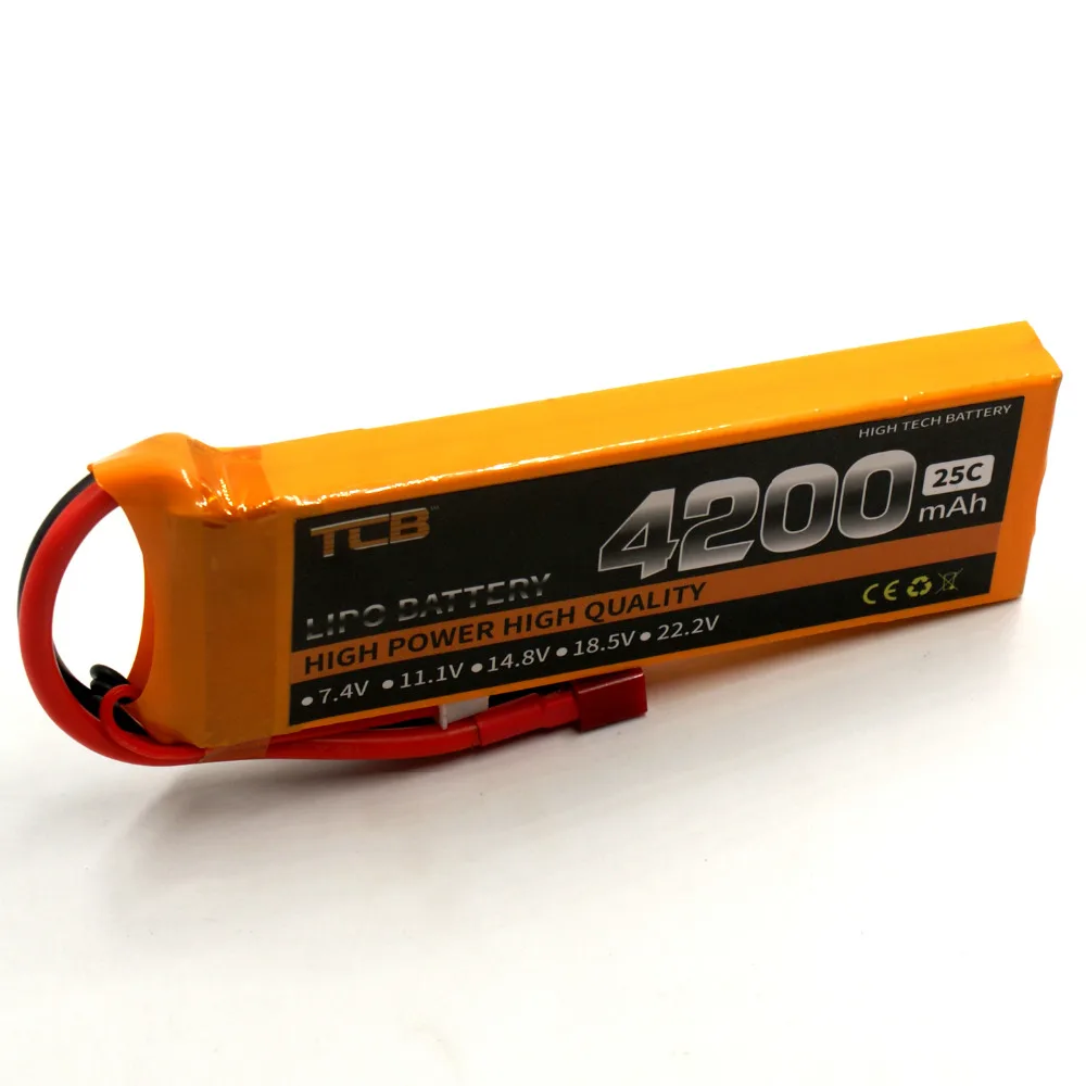 TCB Batteries 7.4V 4200mAh 2S 25C RC Lipo Battery For RC Helicopter