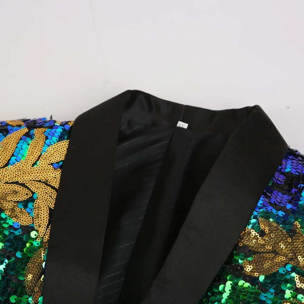PYJTRL Модный Фиолетовый цветной бархатный блейзер с блестками Masculino Slim Fit мужской