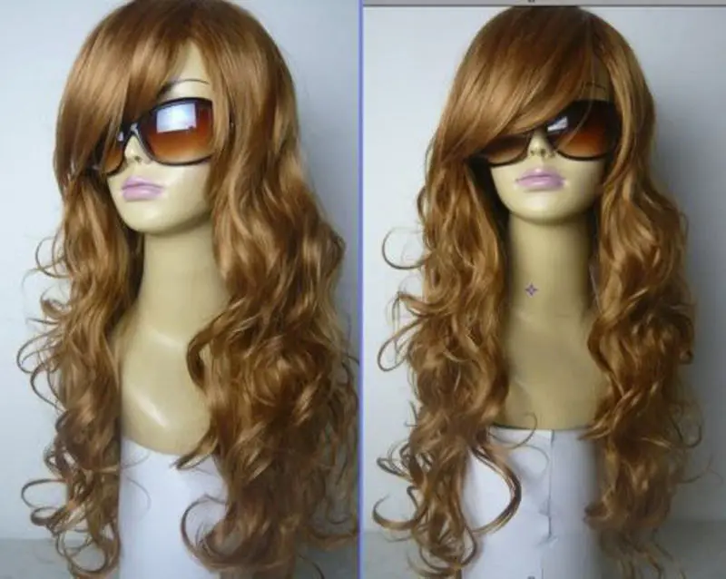 

Hot Sell! New long Vogue light brown womens Fashion ladys cosplay wigs