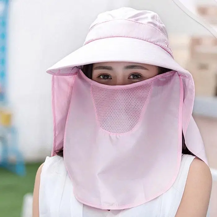 Для женщин солнцезащитные козырьки с уход за кожей лица шеи крышка лето/весна/лето защита от ультрафиолета, слитный купальник, Повседневное модный головной убор
