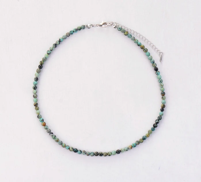 Женское колье, 4 мм, натуральные камни, колье,, женское простое ожерелье, ожерелье на шею, богемное ювелирное изделие, Прямая поставка - Окраска металла: African Jasper