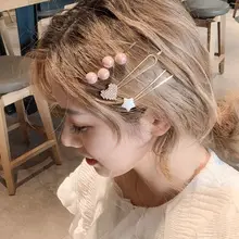 3 шт./компл. Для женщин весна женские красивые с жемчугом в виде сердца, Заколки для волос металл заколка для волос аксессуары для волос