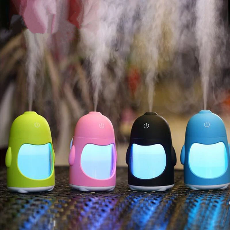 

MRF-157 USB Penguin Humidifiers with 7 Color LED Light Air Ultrasonic Humidifier Essential Oil Diffuser Mist Maker Humidificador