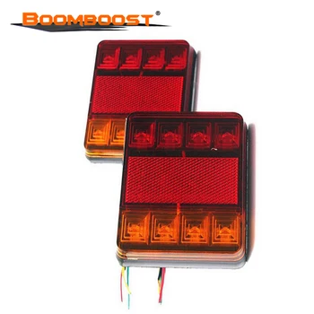 

Rear Lamps 12V 8LED 1 Pair 2 Pcs For Trailer Truck Boat Red And Yellow Rear Parts Car Lighting Waterproof Taillight