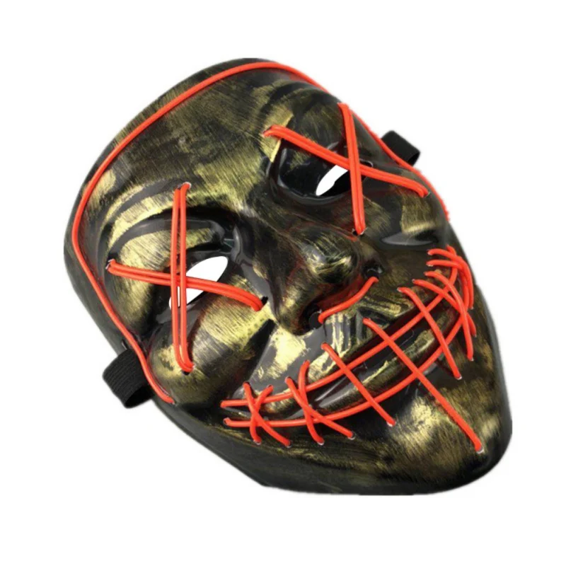 Светится в темноте EL маска Хэллоуин вечерние маскарадные маски неоновая маска светильник ужас светящаяся маска