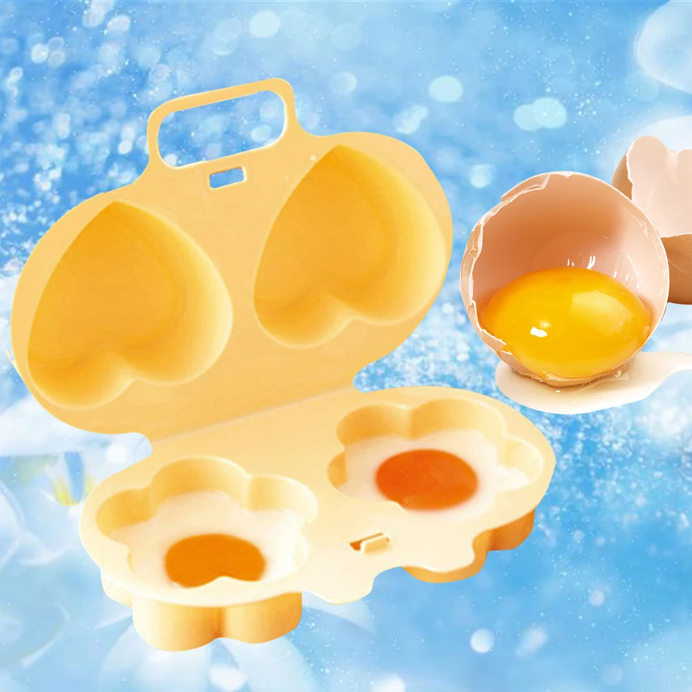 Home Lightweight Durable Egg Poacher Cooking Mold Heart Flowers Shape Steamer Easy Clean Double Sides Healthy Kitchen Practical
