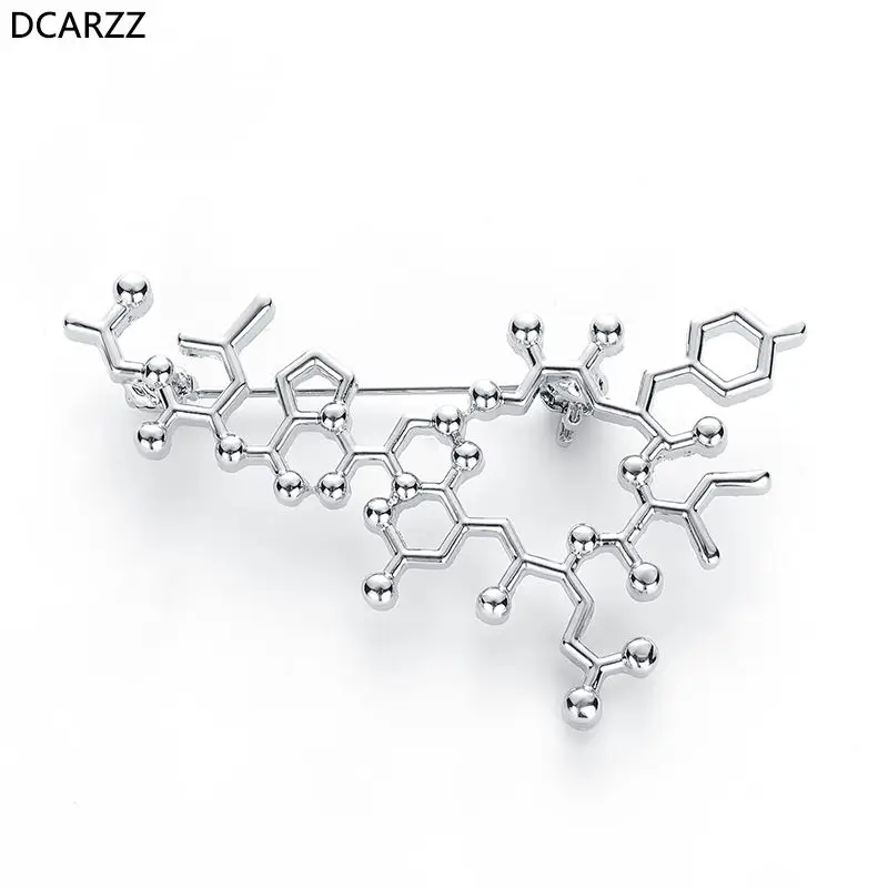 Трендовый значок окситоцин на лацкане, золотые, серебряные, розовые, золотые булавки и броши, медицинские ювелирные изделия для женщин и мужчин, аксессуары на булавке