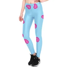 JIGERJOGER, светильник небесно-голубого цвета, розовые спортивные штаны с принтом «любовь», леггинсы для девочек для отдыха размера плюс 4XL, Эластичные Спортивные Компрессионные колготки