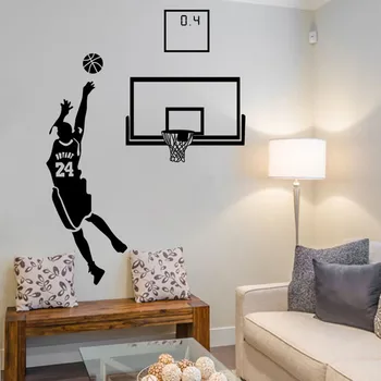 

3d vinyl kobe wall stickers home decor self adhesive basketball wall decals for living room