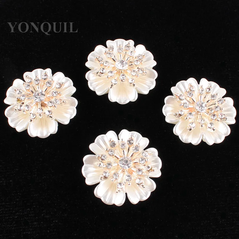 23 MM Handmade rhinestone buttons sew on Flower peals clystal button
