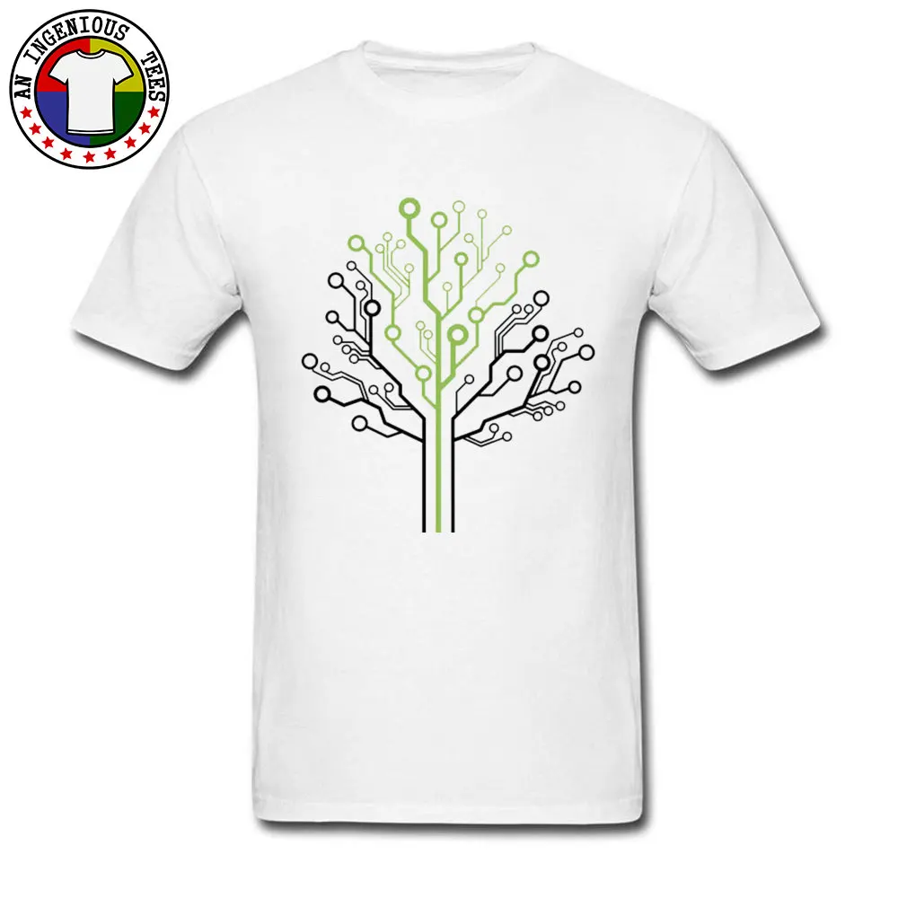 Graphic Men Tops Tees Circuit Tree Services Summer T-shirts 100% Cotton Short Sleeve Family Tee-Shirts Round Neck Circuit Tree Services white