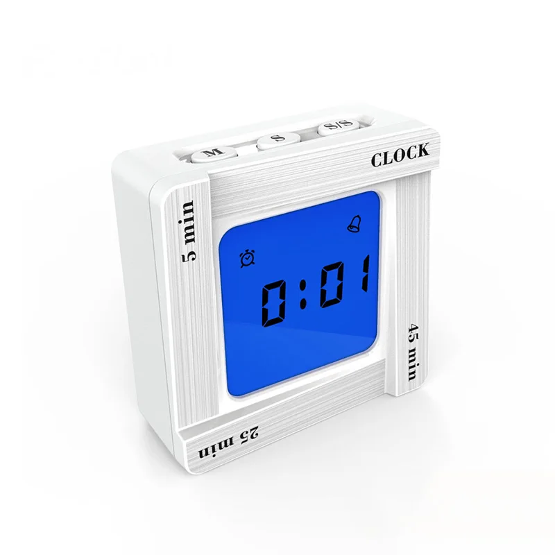 Hot Portable Stopwatch Scientific Time Management Tomato Timing Reminder Flip Four Square Clock - Цвет: Белый