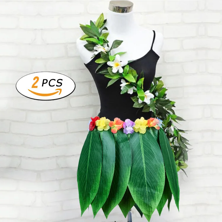 Us 10 71 6 Off Hawaiian Beach Theme Decoration Party Bachelorette Party Supplies Simulation Leaf Wreath Leaf Skirt Stage Show Grass Skirt In Party