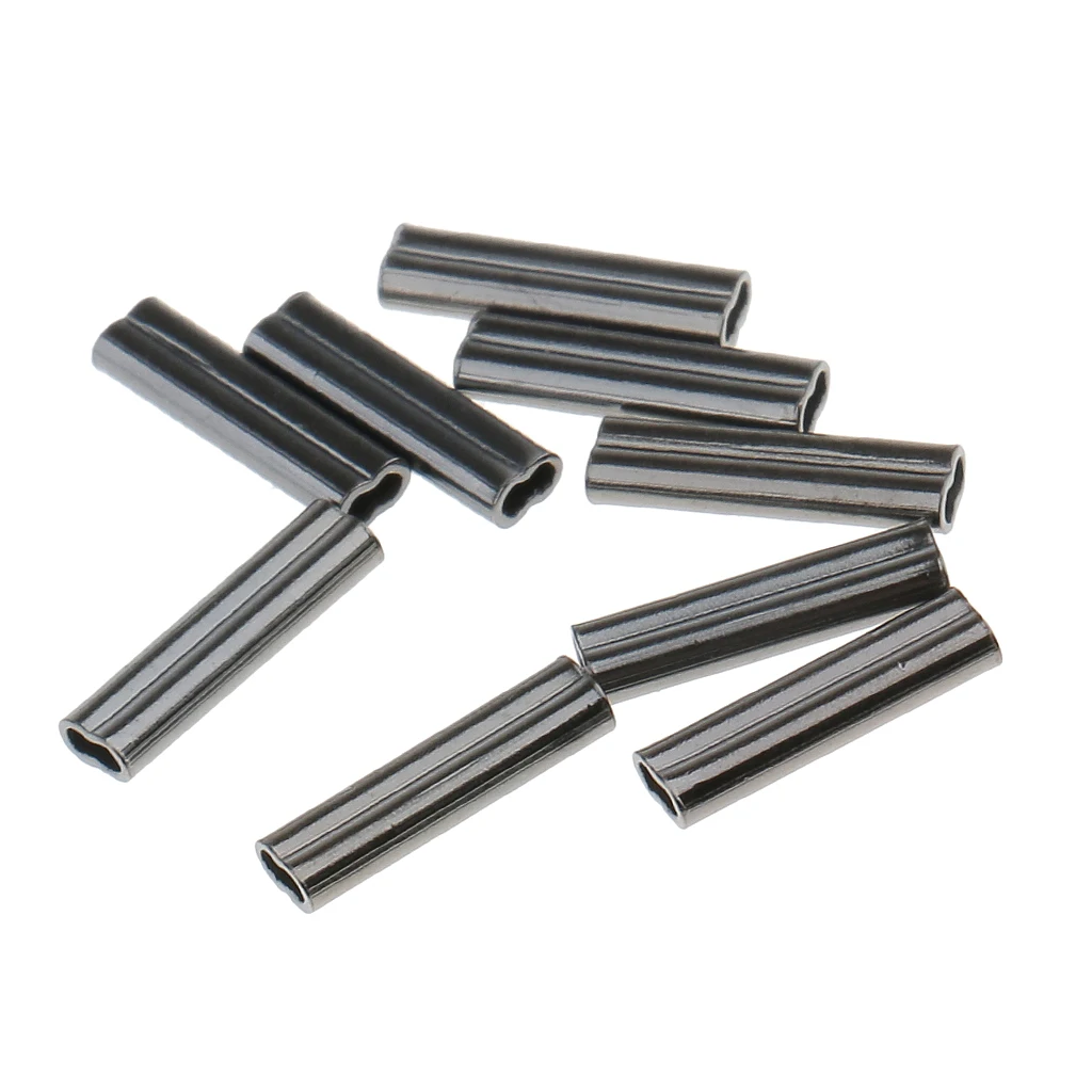 100Pcs Double Barrel Copper Crimp Sleeves Fishing Crimps for Fishing Lines Tube Connector Rig Making 0.8mm