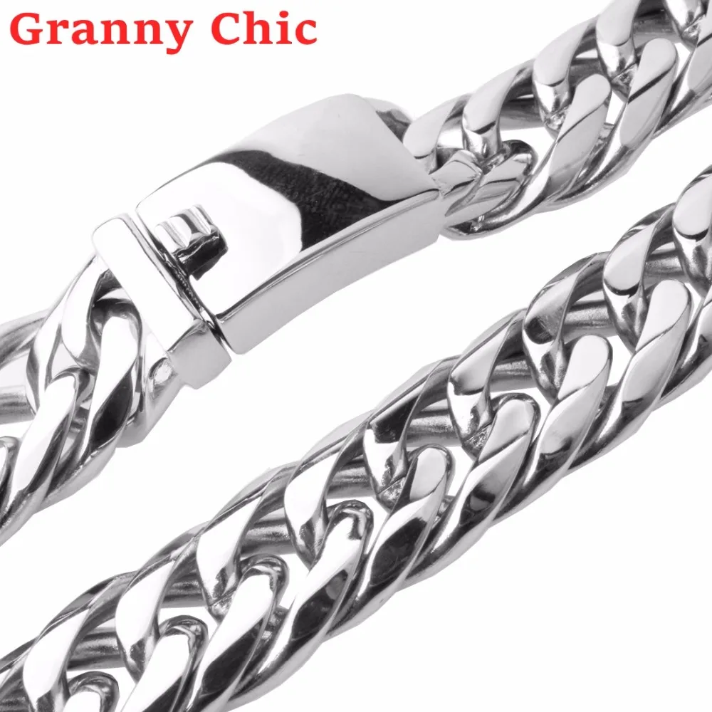 Granny Chic Miami кубинские цепи для мужчин ювелирные изделия в стиле хип хоп Серебряный