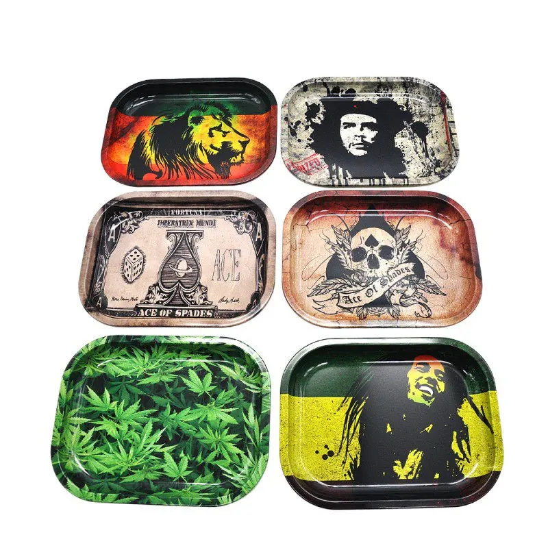 Plate Storage Square Tobacco Rolling Tray Storage Plate Discs For Smoking Herb Grinder Cigarette Container Lighter Tray Box