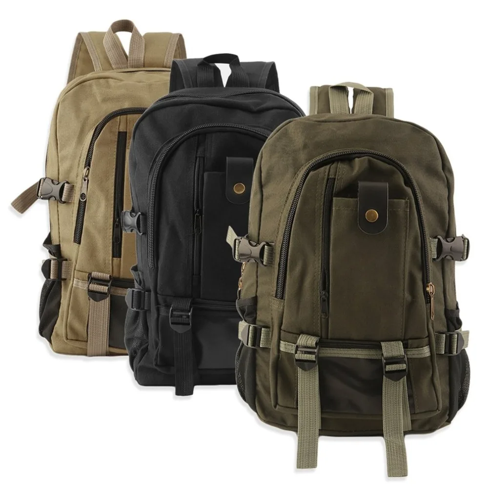 

Multifunction Men Canvas Backpack School Rucksack Vintage Satchel Shoulder Laptop Bag Travel Male Backpack