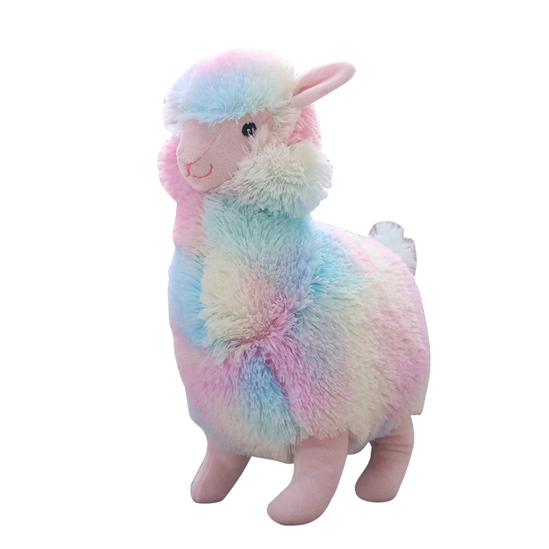 

30cm Soft Cotton Rainbow Alpaca Stuffed Plush Toy Doll Rainbow Horse Lama Animals Toys For Children Birthday Christmas Gifts
