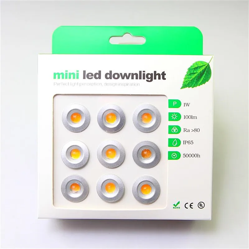 

9pcs/lot DC12V 1W LED MINI Downlight Bridgelux Chip Waterproof IP65 LED Spot Light LED Cabinet Light New Design