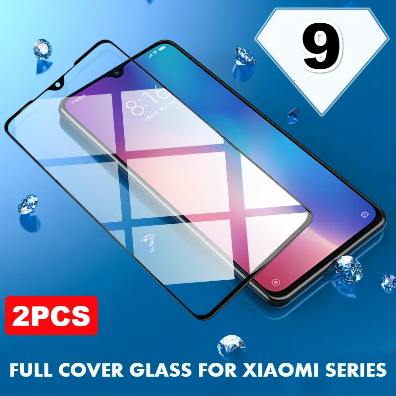 

2Pcs Full Cover Glass For Xiaomi Mi 9T Pro 9SE Mi 8 Lite Redmi 7A 7 Screen Protector For Redmi K20 Pro Note 7 6 5 Pro Black Film
