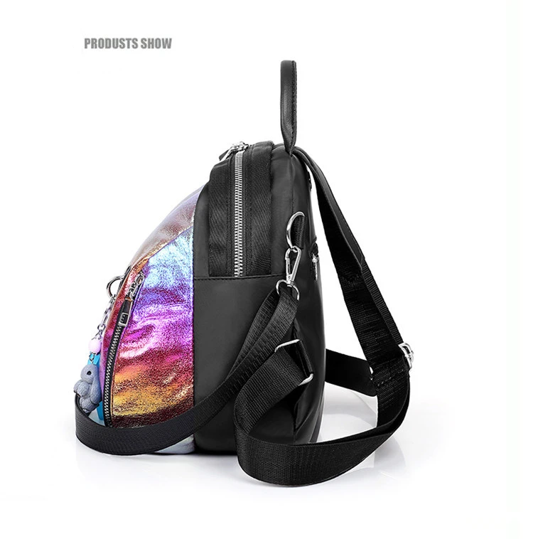 HLDAFA новая женская сумка на плечо модный лазерный материал двойная сумка на плечо Молодая девушка маленький рюкзак дорожная сумка