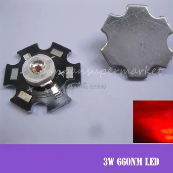 

Freeshipping! 20PCS 3W Deep Red High Power 660NM Plant Grow LED Emitter Light 700mA with 20mm Star