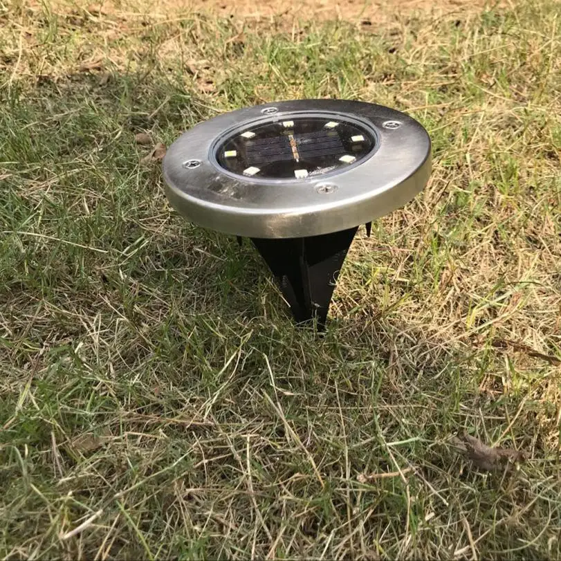 

8LED Powered Buried Ground Light Amorphous Solar Panel Light Outdoor Pathway Decking Lamp High Quality 2018 Hot