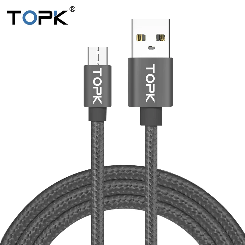 TOPK Micro USB кабель для быстрой зарядки и передачи данных для samsung, Xiaomi, huawei, LG, Android usb зарядный кабель Microusb для зарядного устройства