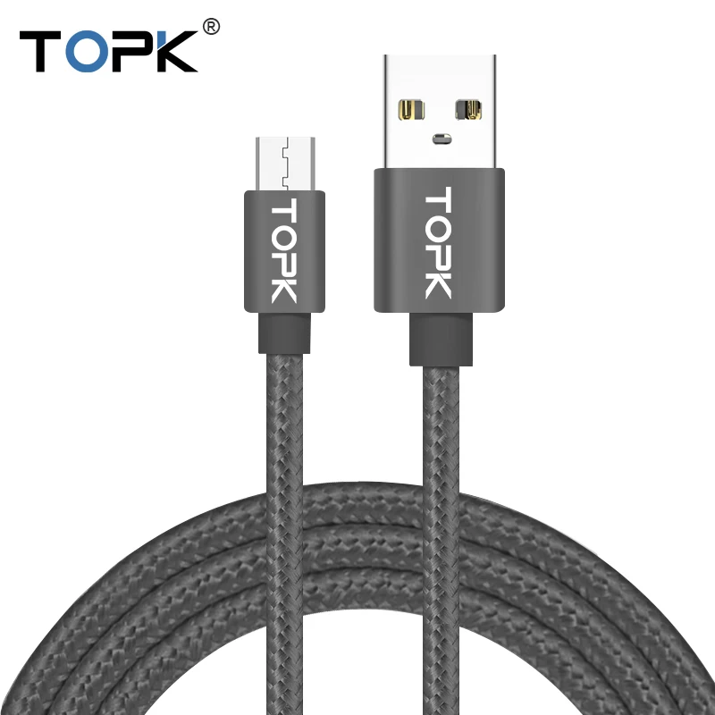 TOPK Micro USB кабель для быстрой зарядки и передачи данных samsung Xiaomi huawei LG Android usb