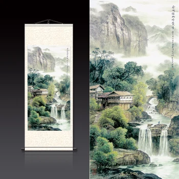 

Qingshan building, silk painting, living room office decoration