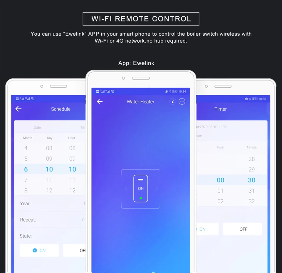 Приложение US Ewelink Smart Wifi переключатель водонагревателя работает с Alexa Google Home Сенсорная панель котельные переключатели дистанционное управление для дома