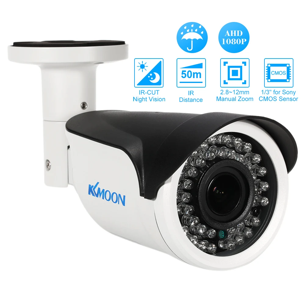 KKmoon 1080P AHD 2,8 ~ 12 мм ручной зум с переменным фокусным расстоянием Пуля CCTV аналоговая камера ночного видения всепогодный Крытый Открытый