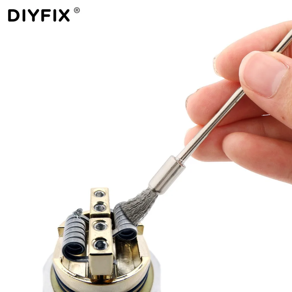 DIYFIX 10 см щетка RDA катушка очиститель электронная щетка для сигарет нагревательная проволока катушки Чистящая Щетка для RBA RTA RDA атомайзер бак|Щетка|   | АлиЭкспресс