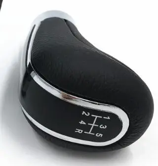 Алюминиевый кожаный ручной ручки переключения передач 5 скоростей автомобиля шестерни палка Стайлинг ручка трансмиссии переключения подходит для Momo - Название цвета: Черный