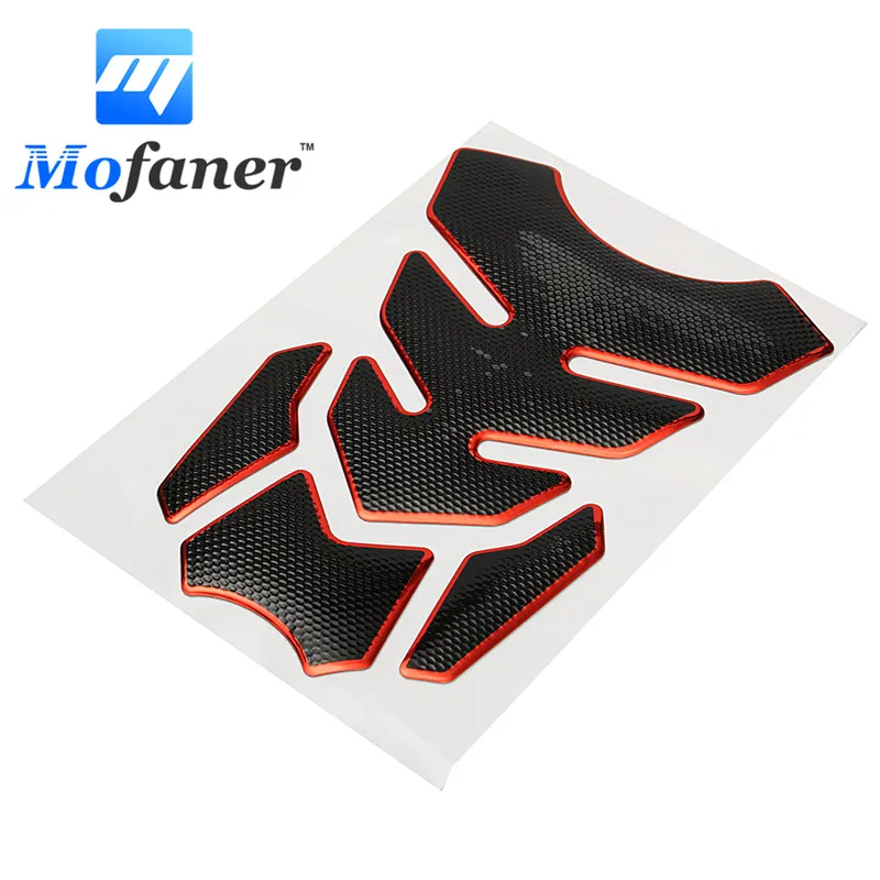 

Mofaner Universal Red Motorcycle 3D Rubber Sticker Gas Fuel Oil Tank Pad Protector Cover Decals