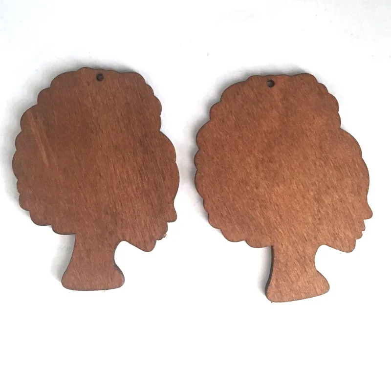 free shipping!! Brown Color Afro Hair Wooden Earringswooden earringsearrings free shippingafro