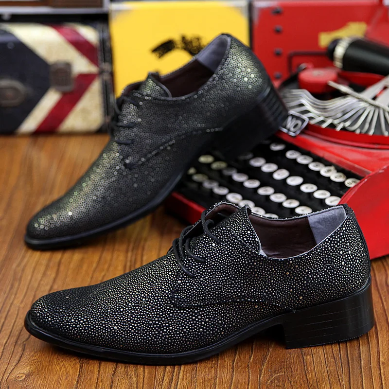 designer rhinestones leather shoes men italian fashion wedding party male footwear evening boy brogue dress oxford shoes for men (25)