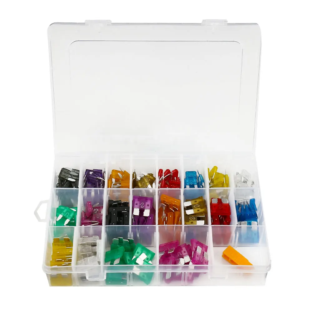 Caixa de Fusíveis do Carro Kits com Clipe de Auto Peças de Reposição Mini Assorted Padrão Auto Truck Suv Funde Lâmina Fusível 2-35a Van Bicicleta 220 Pcs 4 High Quality Automóveis e motos