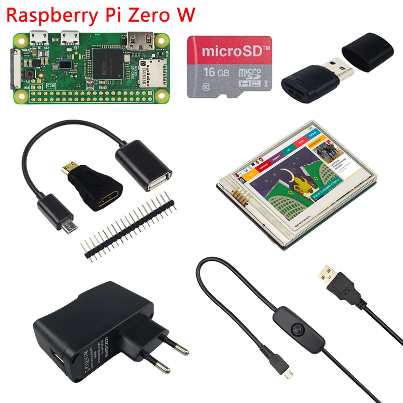 

Original Raspberry Pi Zero W kit + 2.8 Inch 60fps Touchscreen + 16G SD Card + Card Reader + 5V 2A Power Adapter for Pi 0 W