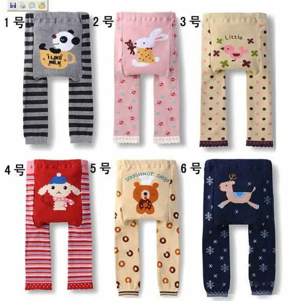 Roupa do Bebê das Crianças das Crianças Calças da Criança do Bebê dos Desenhos Ymlbid Lote pp Animados Calças Justas Compridas Warmer Busha Leggings 0-24m 6 Pçs - 2 Cheap Calças
