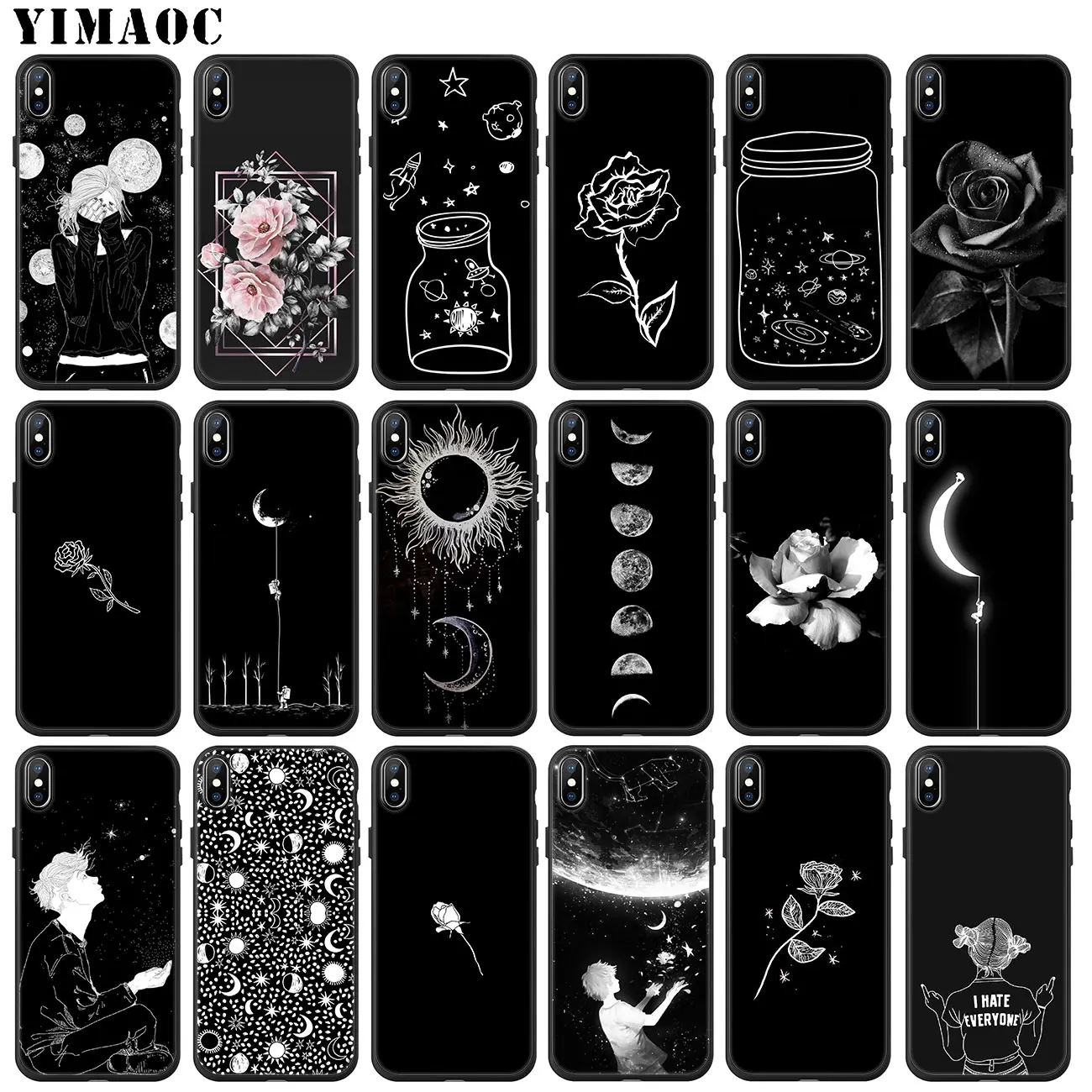 Мягкий силиконовый чехол для телефона iPhone 11 Pro XS Max XR X 6 6S 7 8 Plus 5 10 черный белый