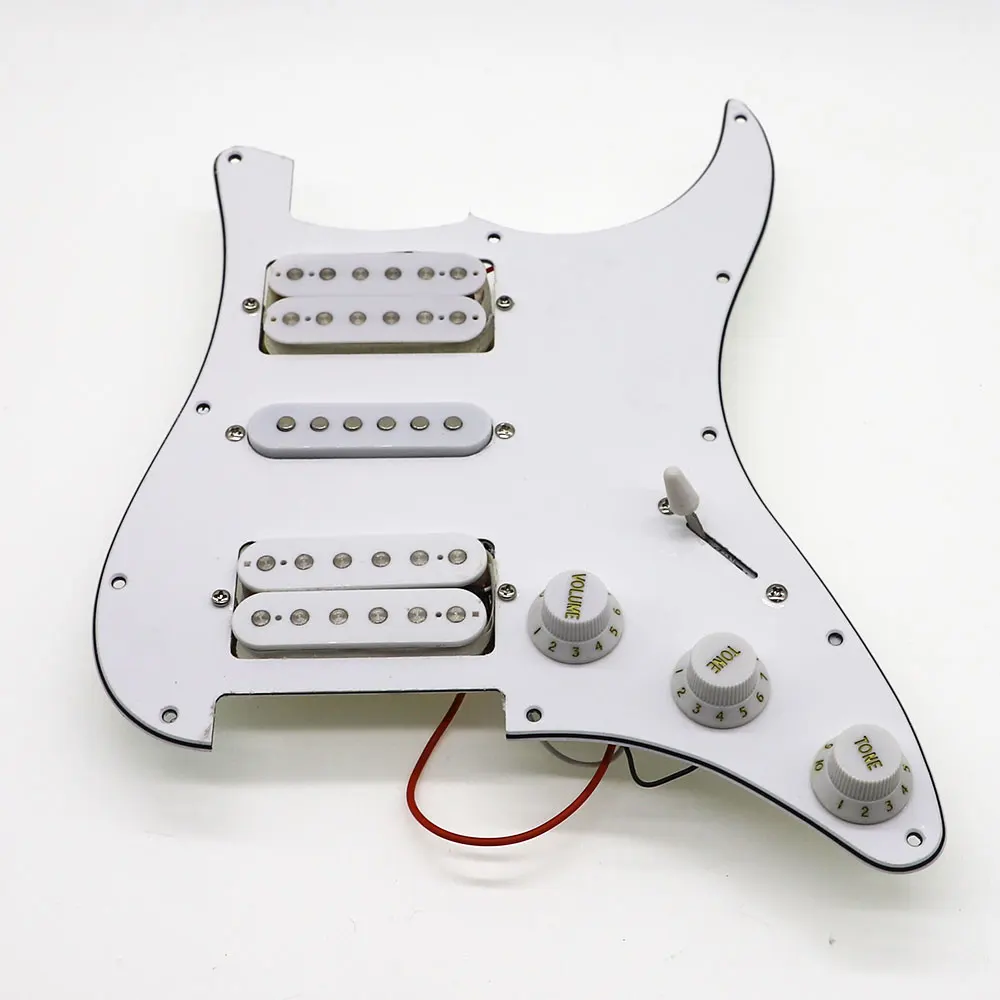 

Loaded Strat Guitar Pickguard Prewired ST Pickguard with Ceramic Single Coils Humbucker Pickups Fits For Fender Guitar