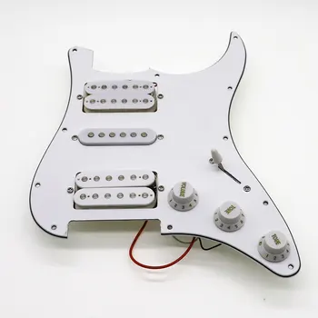 

Loaded Strat Guitar Pickguard Prewired ST Pickguard with Ceramic Single Coils Humbucker Pickups Fits For Fender Guitar