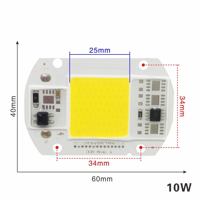 Светодиодный чип COB 110 В 230 220 10 Вт 20 30 40 50 вход IP65 умный IC светодиодный прожектор