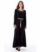 muslim Kaftan Maxi black Long sleeve long Dress moroccan clothing font b Islamic b font font