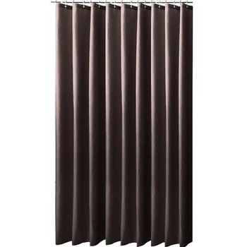 Shower Curtains Brown Polyester Fabric Bath Curtain Bathroom Solid Color Waterproof Shower Curtain With Hooks Home Decoration peacock feather fabric shower curtain with hooks