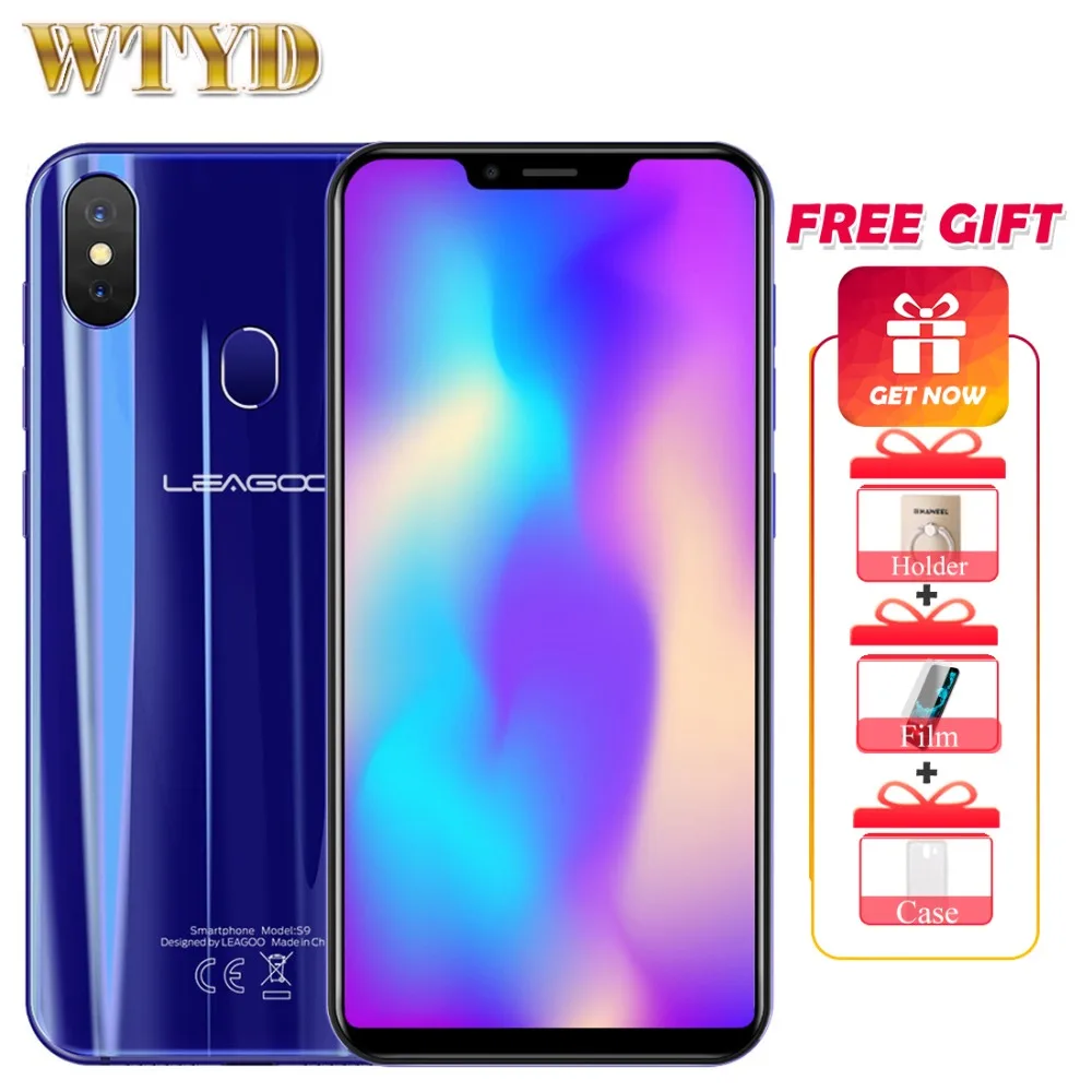 LEAGOO S9, 4 Гб ОЗУ, 32 Гб ПЗУ, смартфон, 5,85 дюймов, HD экран, Android 8,1, MT6750, четыре ядра, две задние камеры, FM, OTG, 4G, сотовый телефон