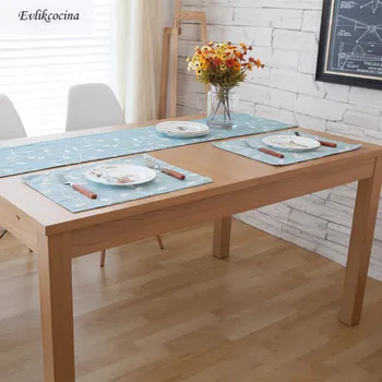 preço Livre Shiping Folhas Azul Placemat Mesa De Jantar Coaster Pano Isolamento Coffe Xícara De Chá Almofada Cozinha Lareira Individual Para Mesa
