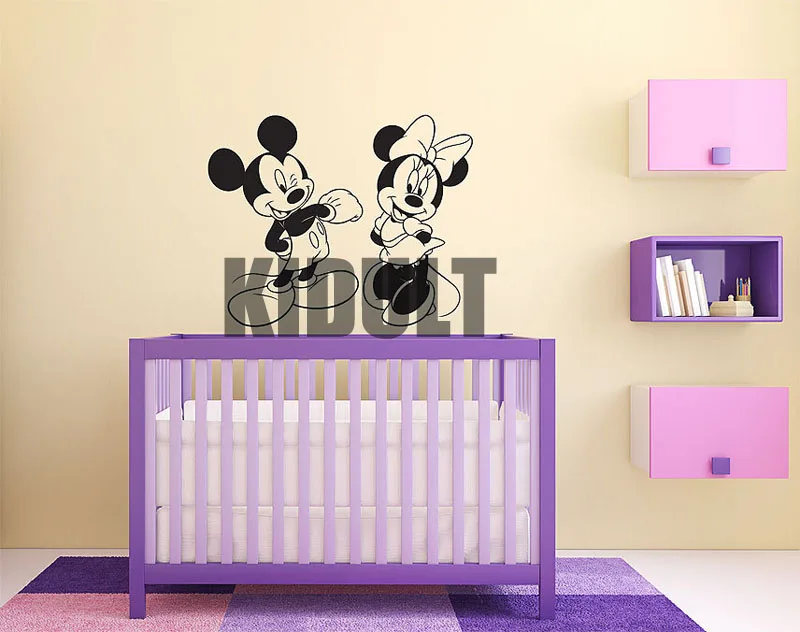 Cartoon Wall Stickers Mickey & Minnie Cartoon Wall Decals Home Indoor